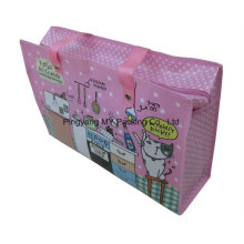 Printed Promotion PP Non Woven Tote Zipper Shopping Bag